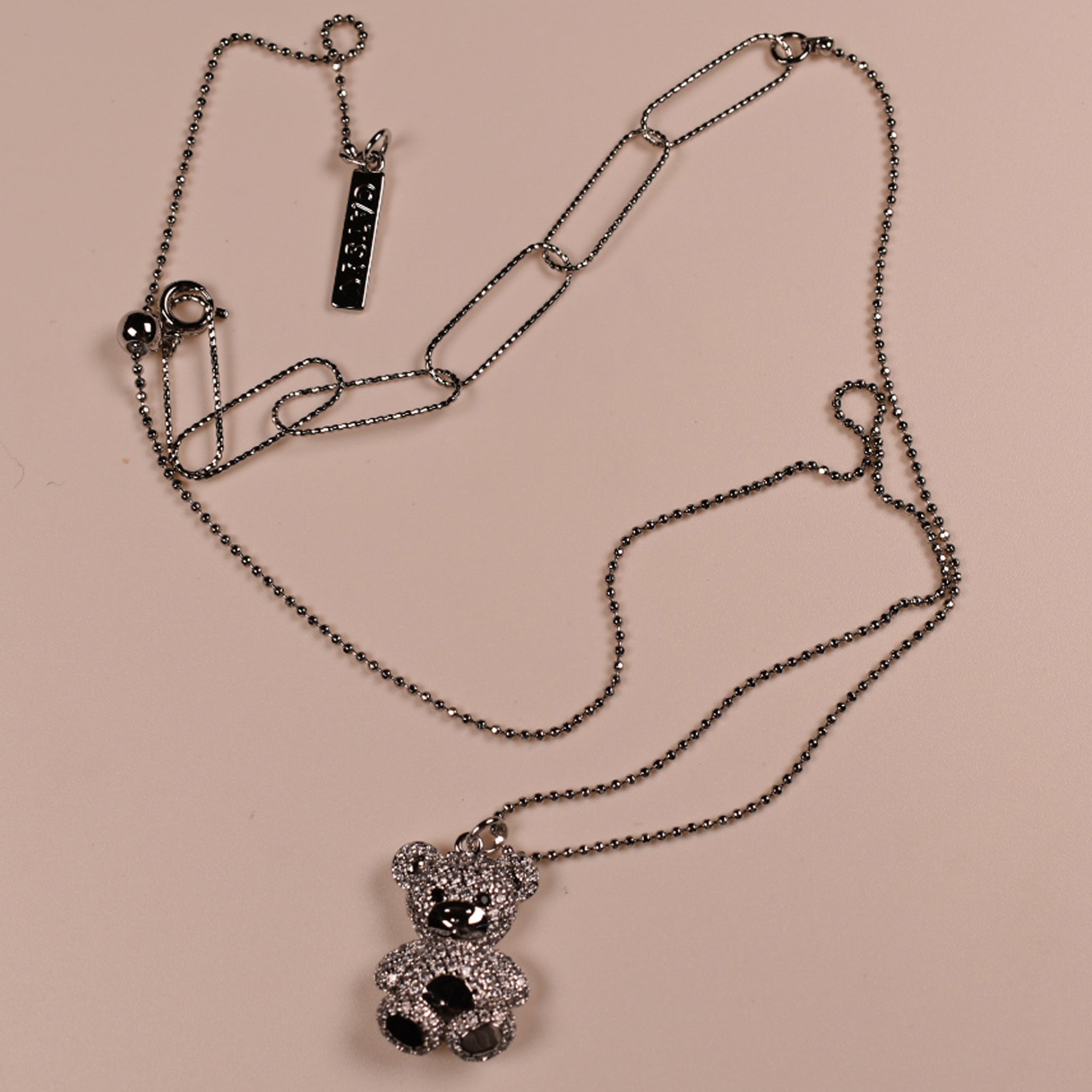 Pearls of Korea - Cute Teddy Silver Necklace